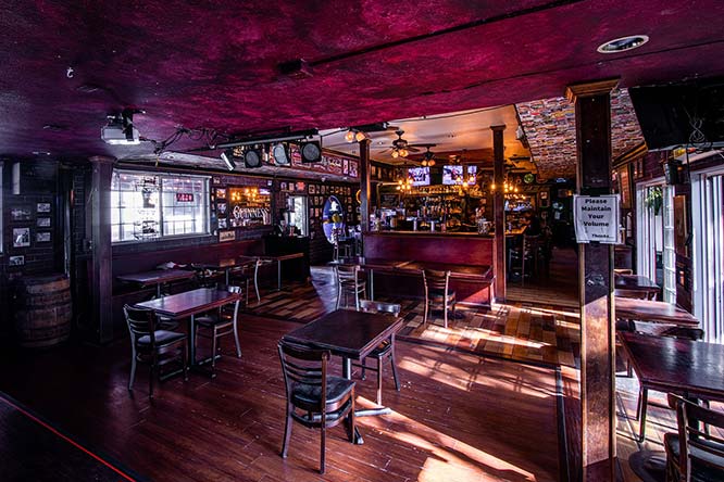 Restaurant interior with tables